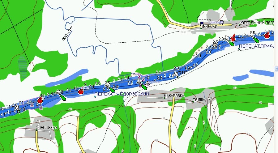 Карта нерестовых участков калуги